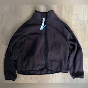 Lululemon Tumbled Fleece Full-Zip Jacket Sequoia Black Fresco Blue Tone Size S